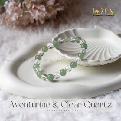 Green Aventurine & Clear Quartz Combination Bracelet
