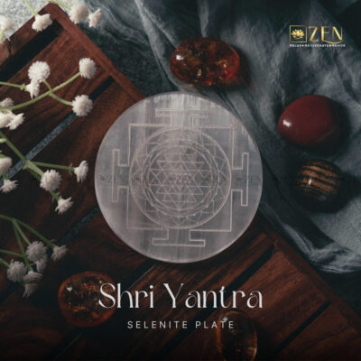 Selenite Plate - Shri Yantra Symbol