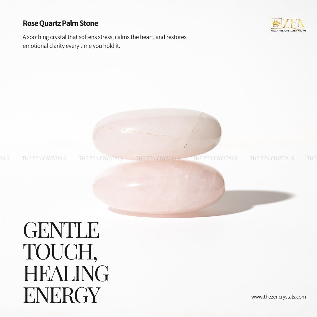 Rose Quartz Palm Stone